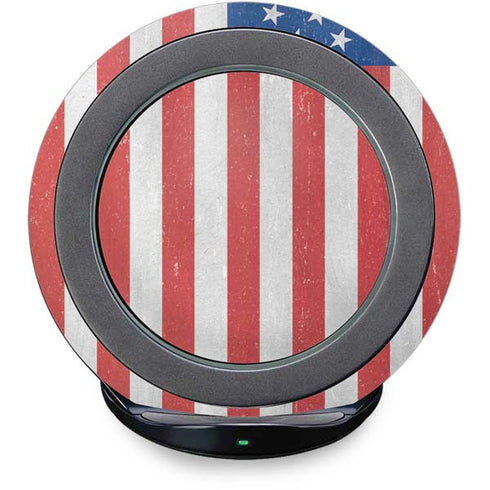 American Flag Distressed Fast Charge Wireless Charging Stand Skin